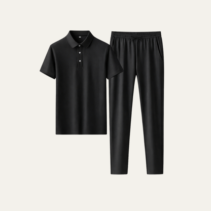 Men's Summer Polo Shirt Set Casual Cotton - Fashinoza