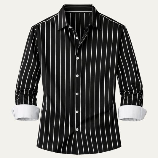 Men's Striped Dress Shirt Button Down Cotton - Fashinoza