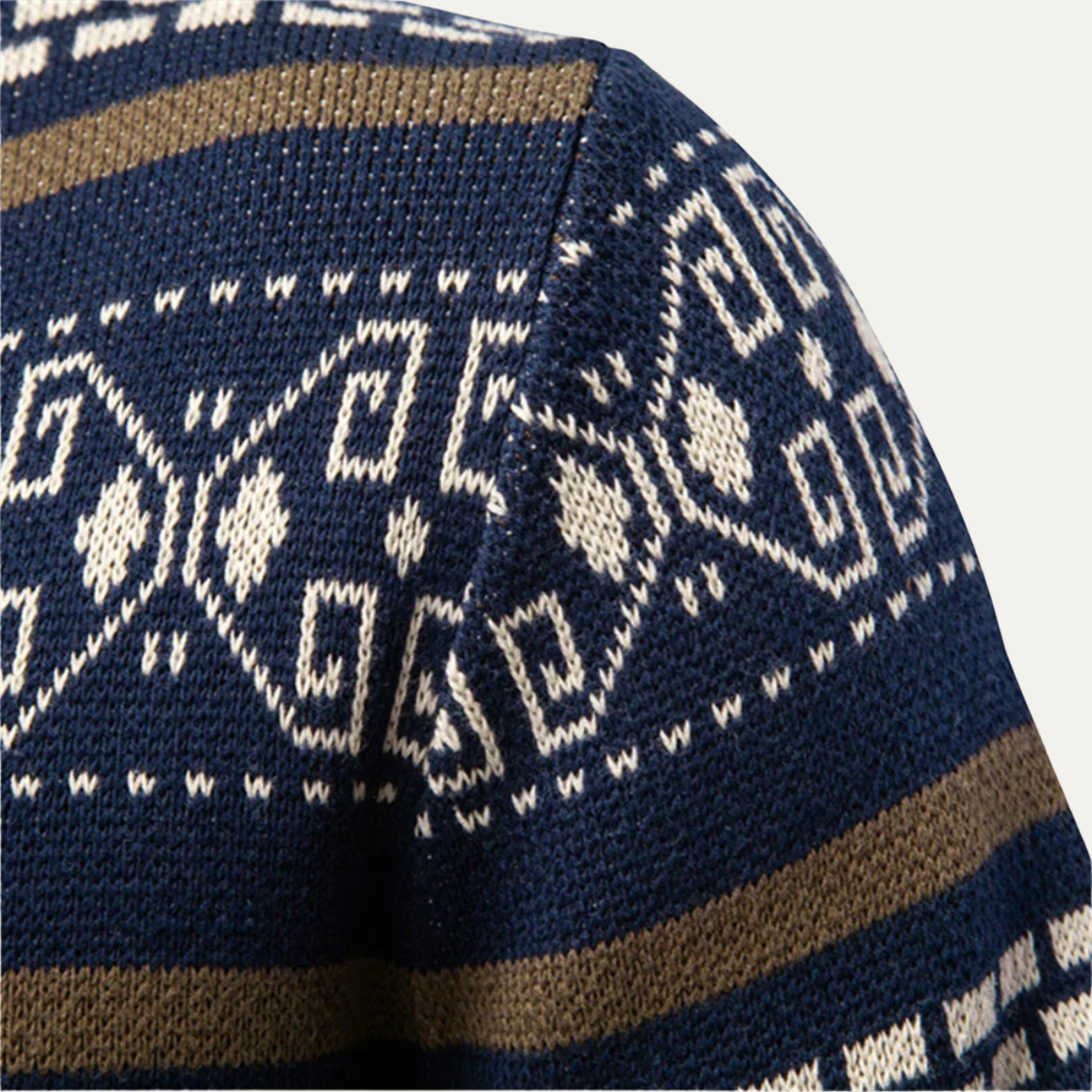 Men's Cotton Cardigan Patterned Zip Up Knit