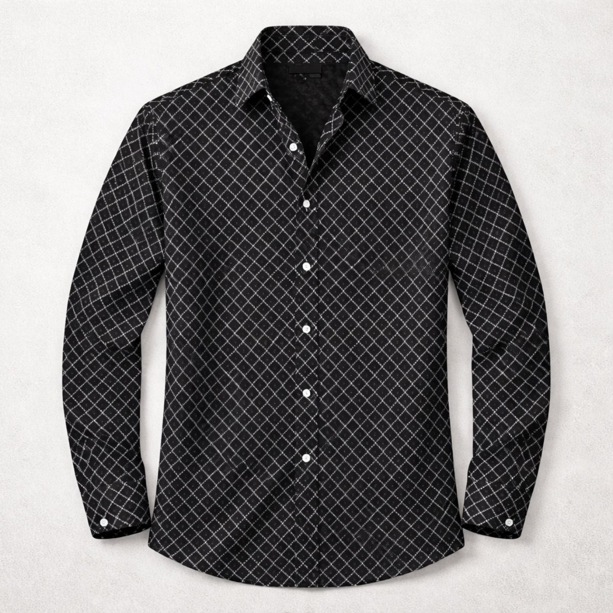 Merano Men's Geometric Print Button Down Shirt - Fashinoza