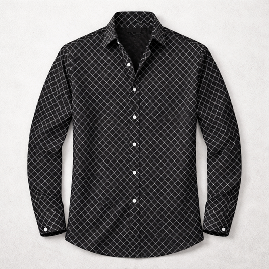 Merano Men's Geometric Print Button Down Shirt - Fashinoza