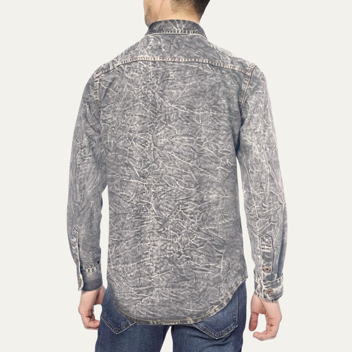 Men's Vintage Denim Casual Button Up Shirt