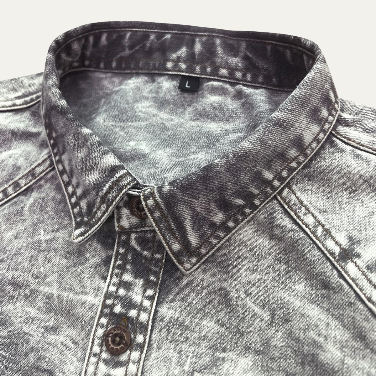 Men's Vintage Denim Casual Button Up Shirt