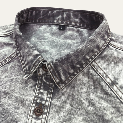Men's Vintage Denim Casual Button Up Shirt