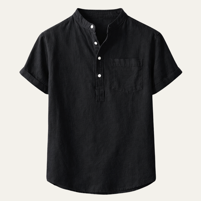 Men's Casual Summer Shirt Cotton Chest Pocket - Fashinoza