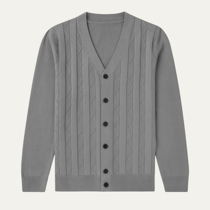 Men's V Neck Knit Cardigan Sweater Lightweight - Fashinoza