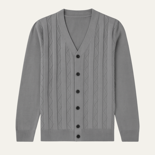 Men's V Neck Knit Cardigan Sweater Lightweight - Fashinoza