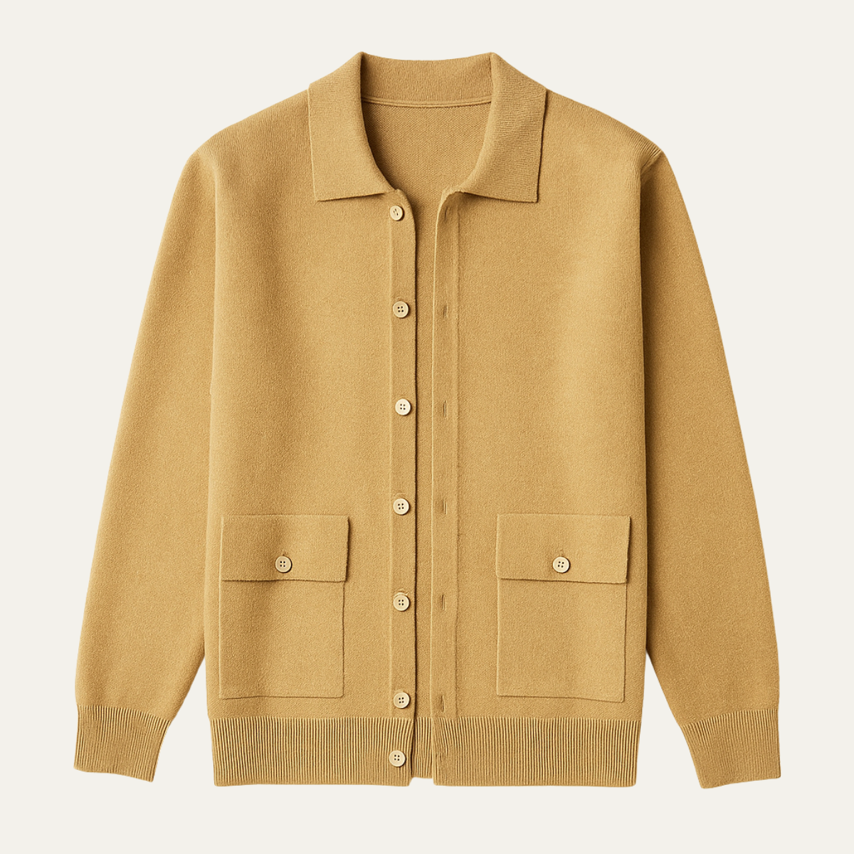 Men's Merino Wool Knit Cardigan - Fashinoza
