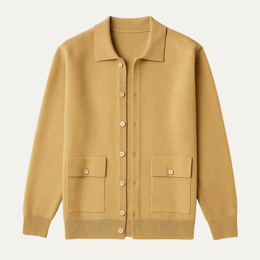 Men's Merino Wool Knit Cardigan - Fashinoza