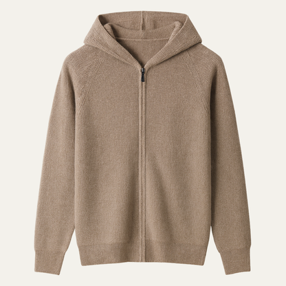 Men's Merino Wool Hooded Cardigan - Fashinoza