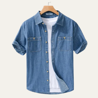 Men's Denim Cotton Shirt Blue
