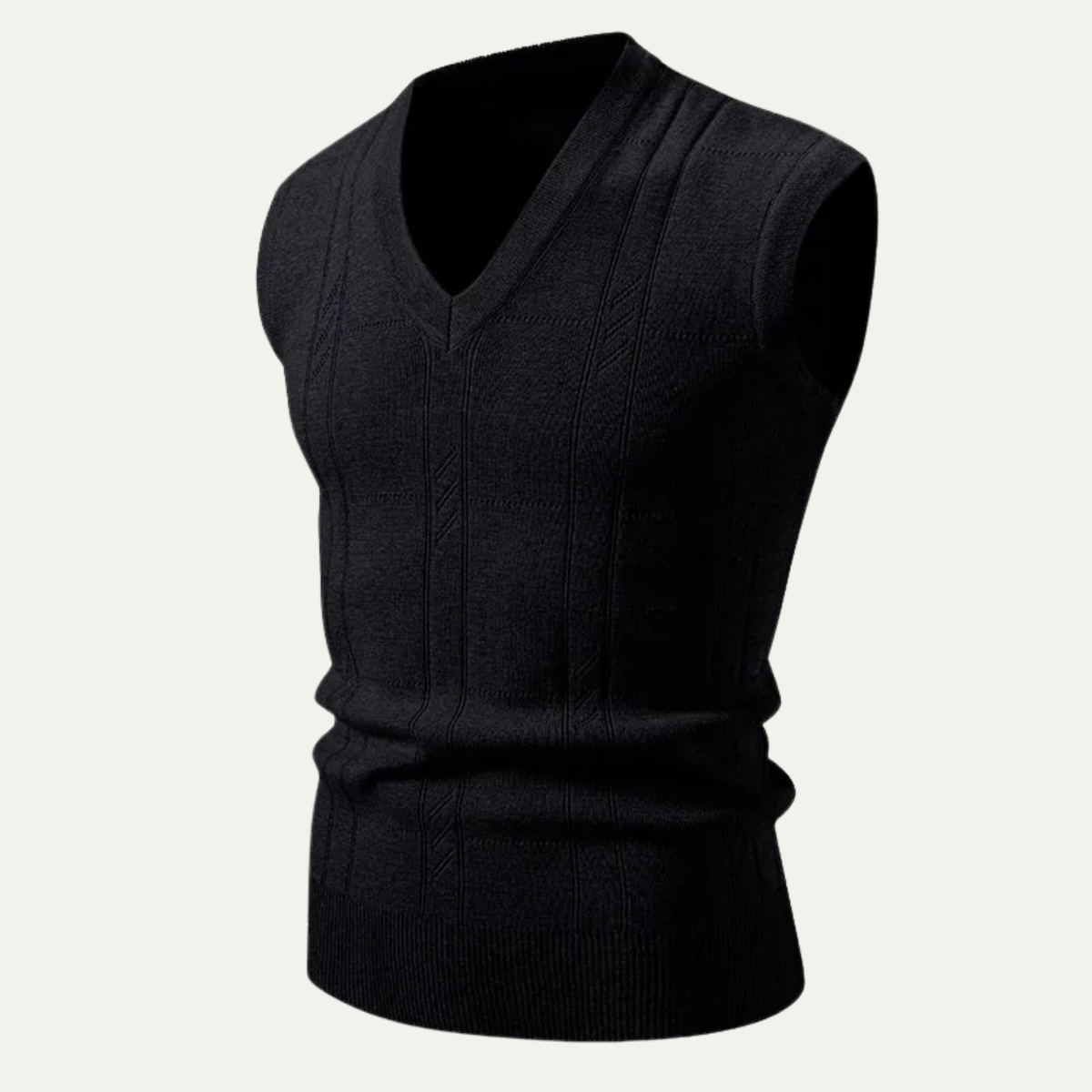 Men's Knitted V Neck Tank - Fashinoza