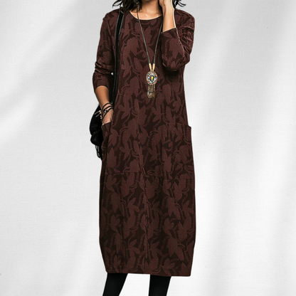 Women's Long Sleeve Printed Winter Dress