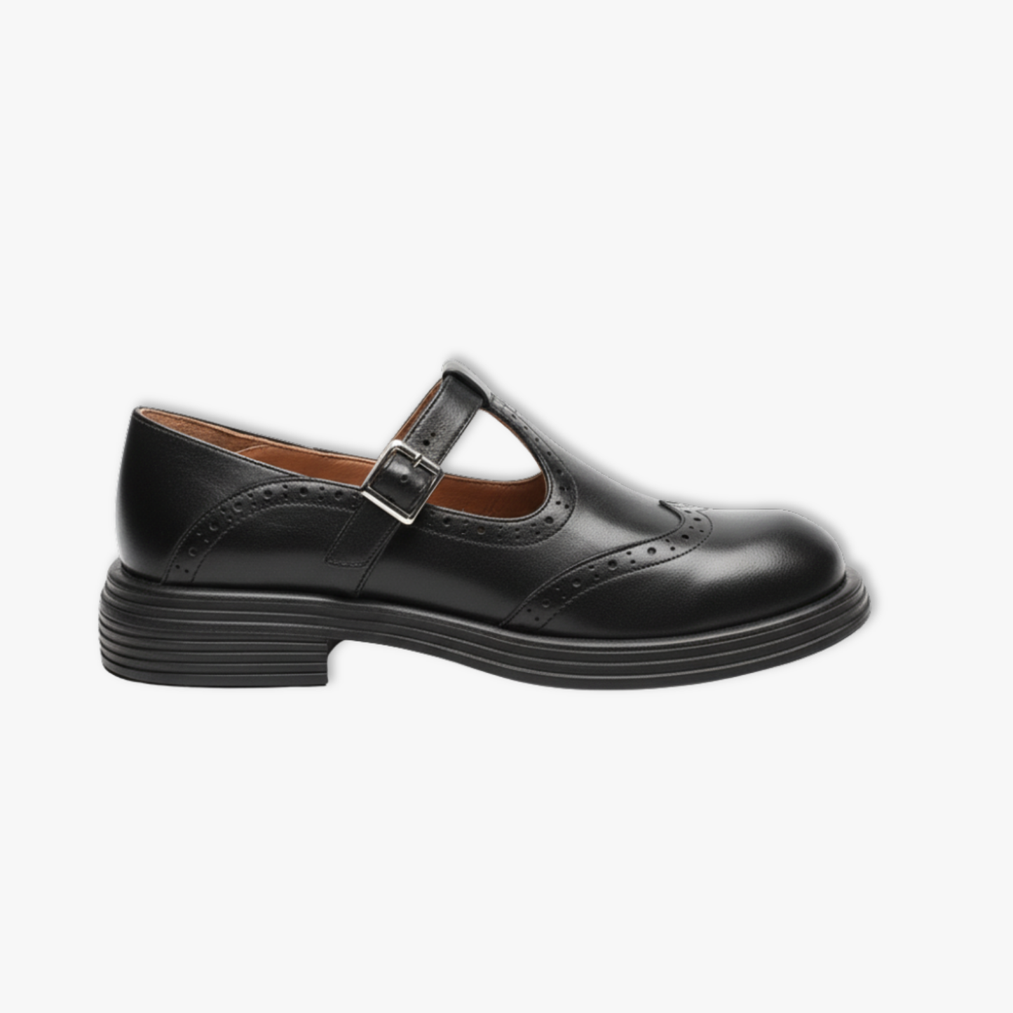 Women's Retro Brogue Leather Mary Jane Oxfords