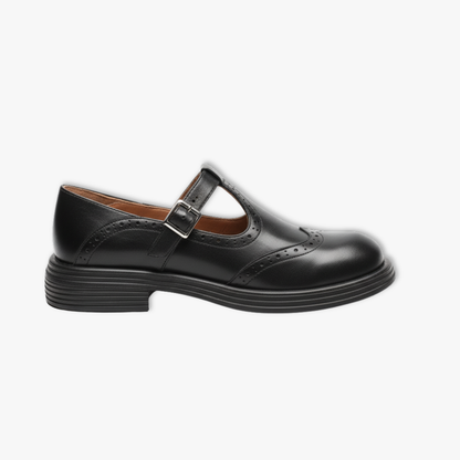 Women's Retro Brogue Leather Mary Jane Oxfords