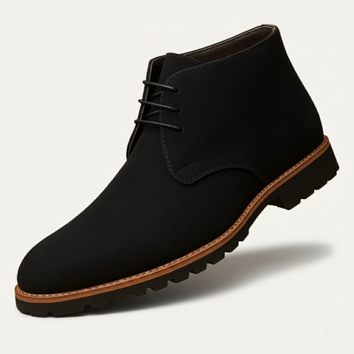 Men's Suede Chukka Boots Rubber Sole Brown - Fashinoza