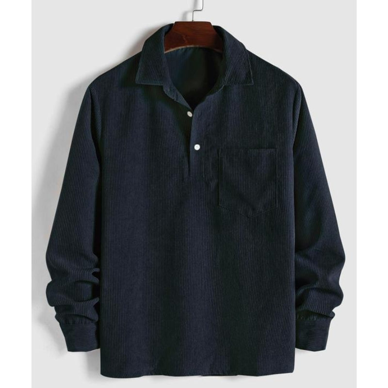 Relaxed Fit Collared Pullover Shirt for Men – Casual Comfort & Style Caliboot