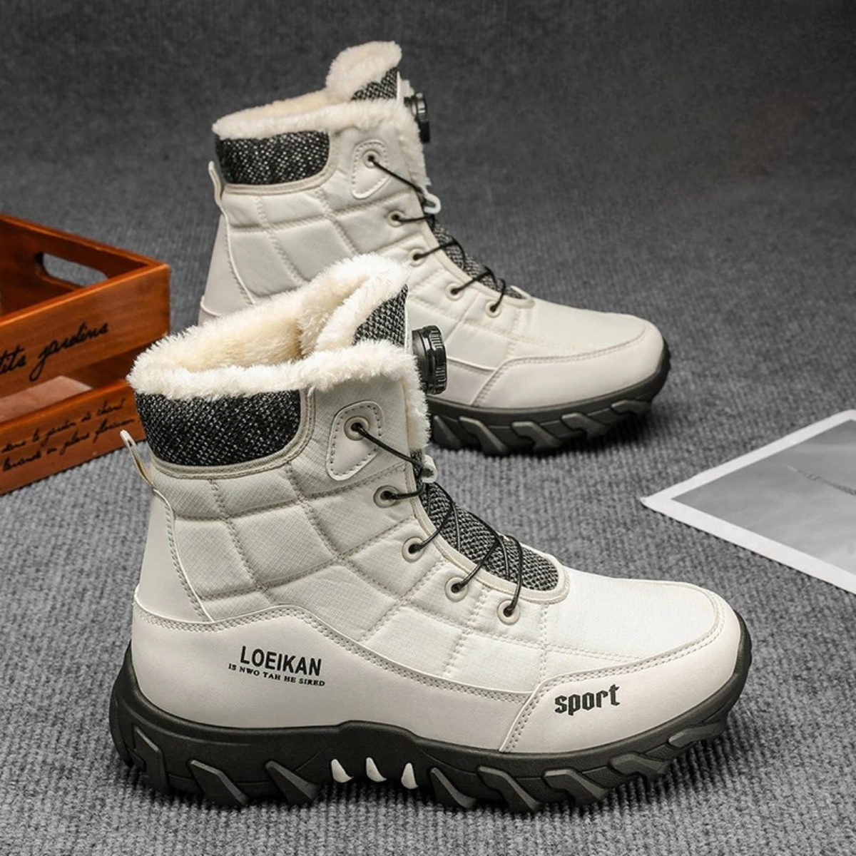 Northpark Men's Insulated Snow Boots Plush Lined