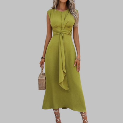 Women's Sleeveless Waist Tie Dress