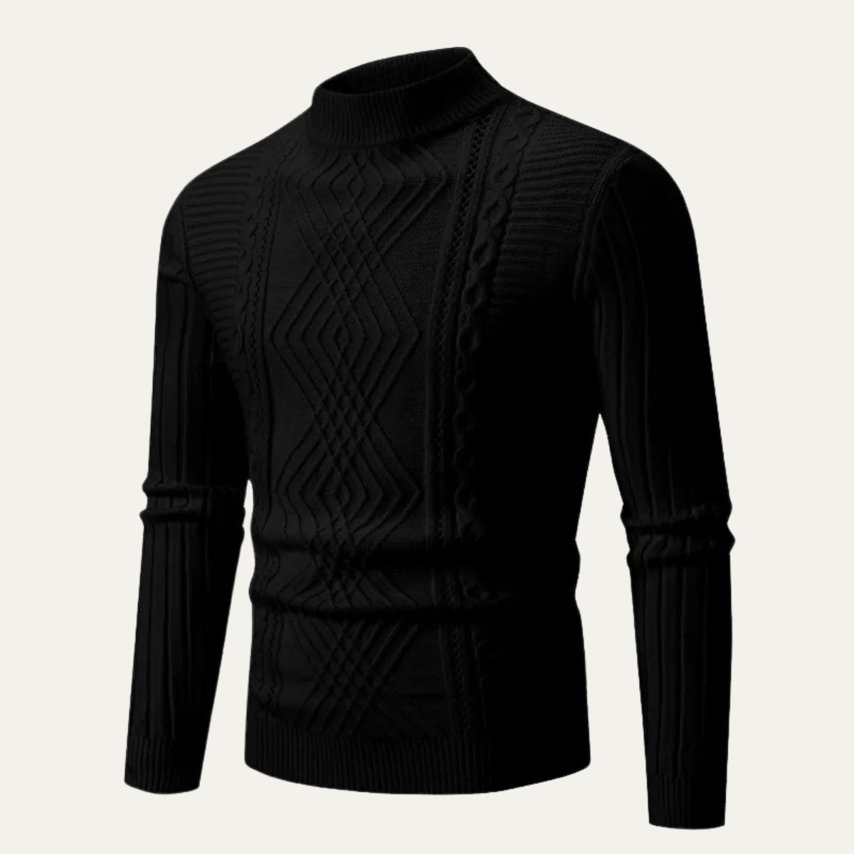 Men's Slim Fit Knitted Sweater Mock Neck