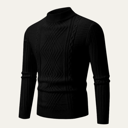 Men's Slim Fit Knitted Sweater Mock Neck