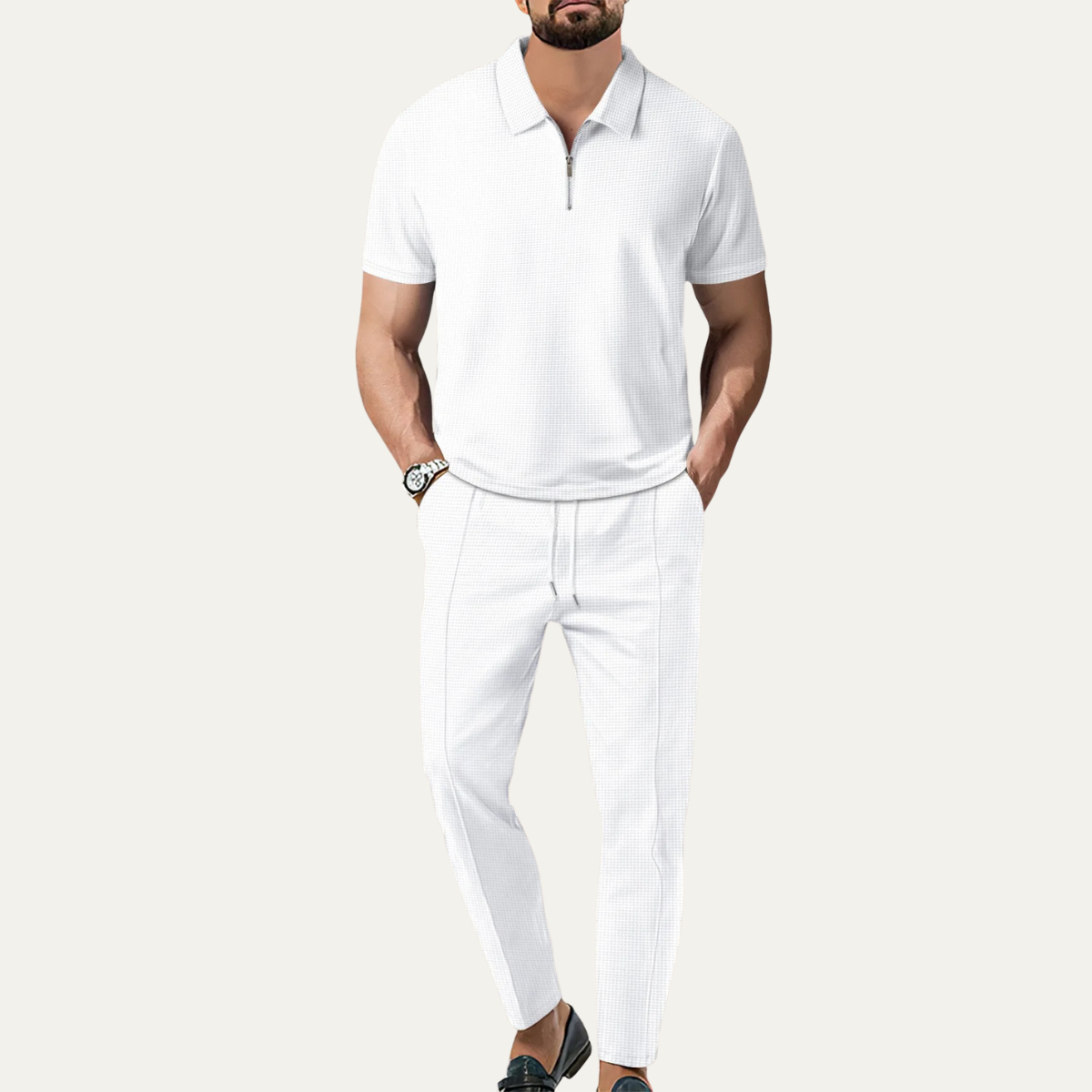 Men's Casual Lounge Shorts Set Cotton