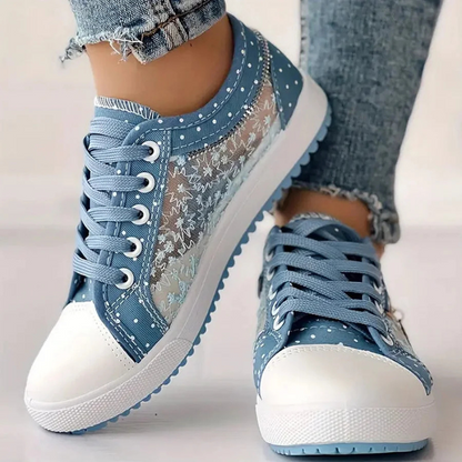Women's Casual Sneakers Floral Panels