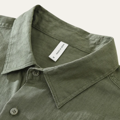 Men's Linen Casual Shirt Green