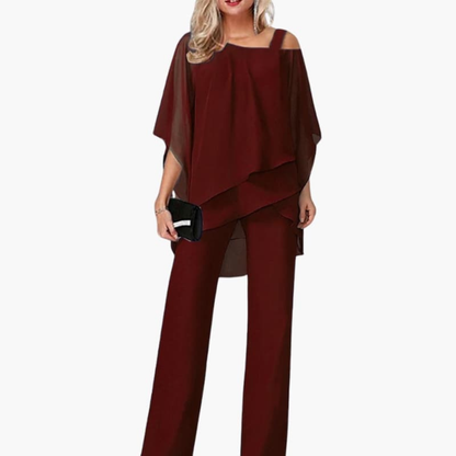 Women's Cold Shoulder Wide Leg Jumpsuit