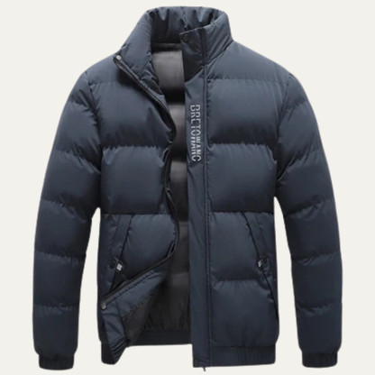 Men's Puffer Jacket Thick Padded Warm Black