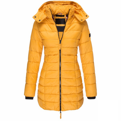 Long Quilted Winter Puffer Coat for Women