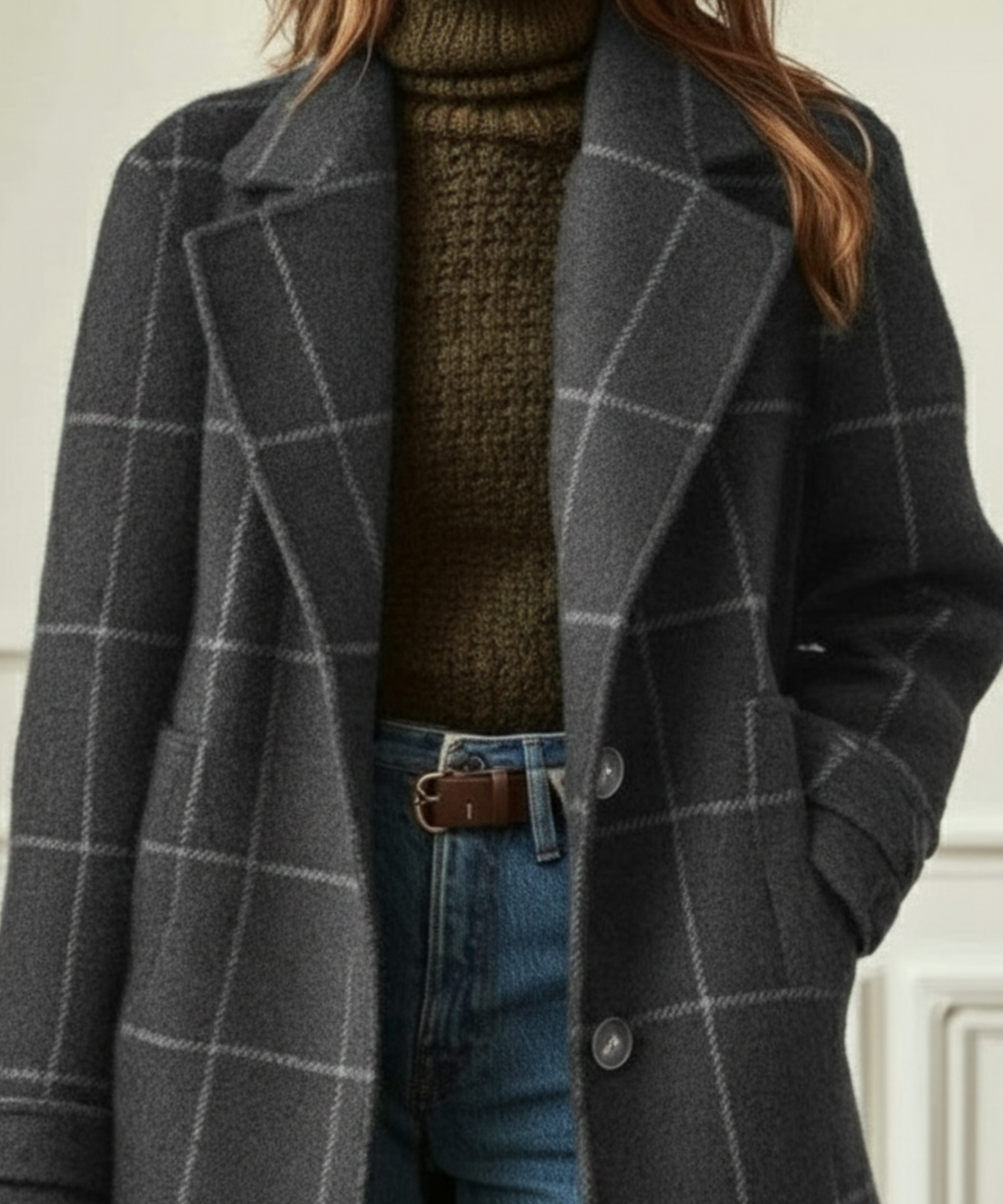 Maya | Womens Plaid Button Front Coat