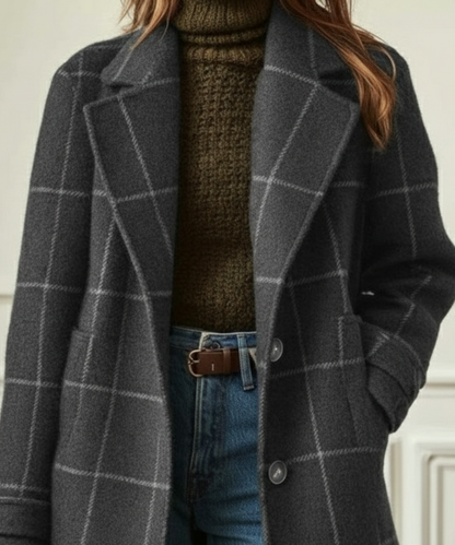 Maya | Womens Plaid Button Front Coat