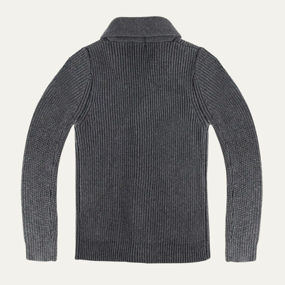Men's Chunky Knit Cardigan Shawl Collar Cotton Blend
