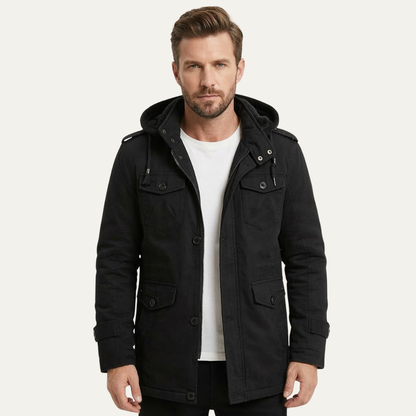 Men's Fleece Lined Hooded Winter Parka Jacket