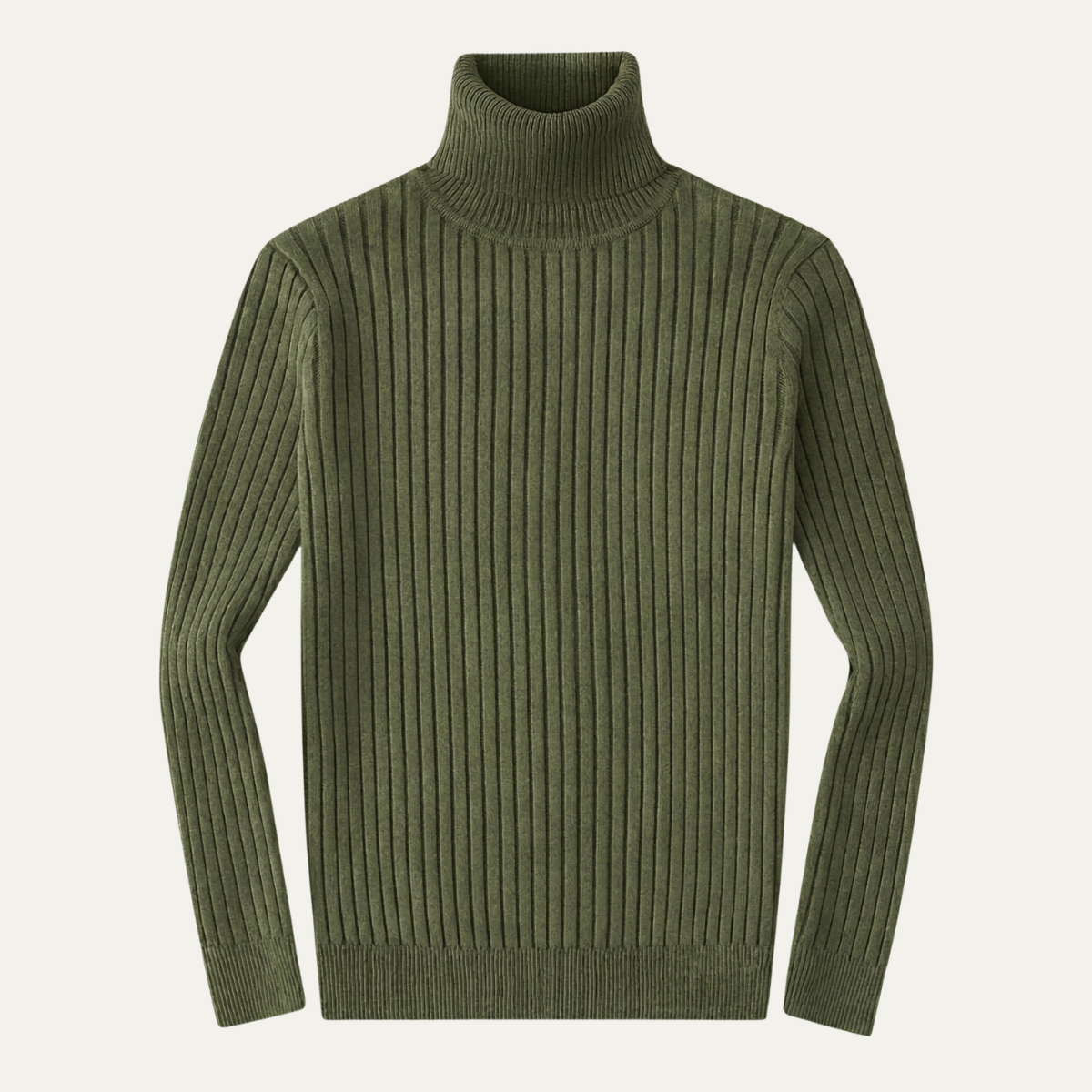 Men's Slim Fit Turtleneck Sweater Ribbed Knit - Fashinoza