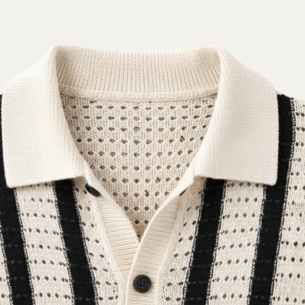 Bristol Men's Knitted Polo Shirt Breathable Striped