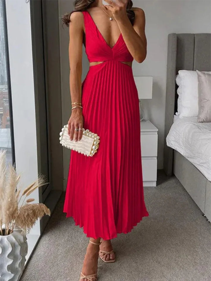 Women's Sleeveless Open Back Dress Elegant