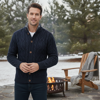 Maplewood Men's Wool Cardigan Fleece Lined
