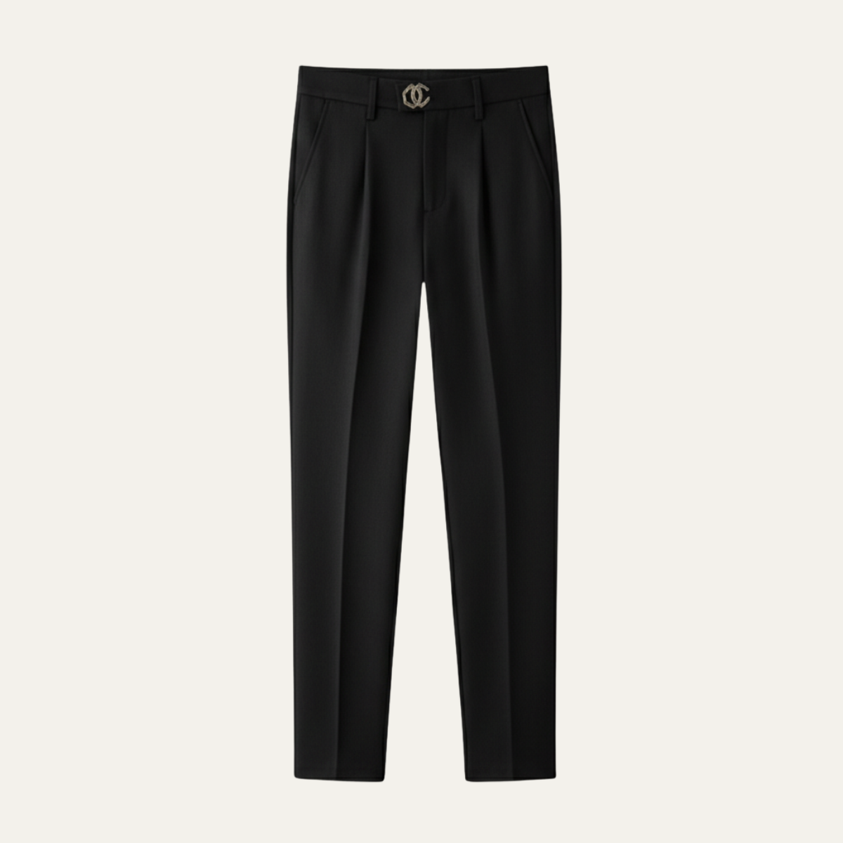 Men's Slim Fit Linen Dress Pants Pleated Beige