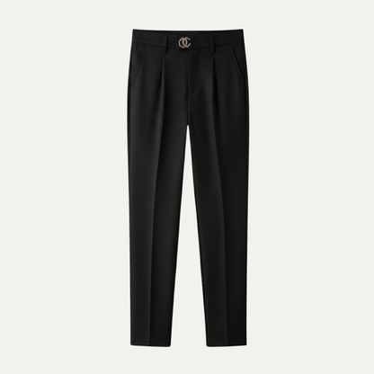 Men's Slim Fit Linen Dress Pants Pleated Beige