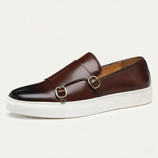 Men's Leather Loafers Modern Brown - Fashinoza