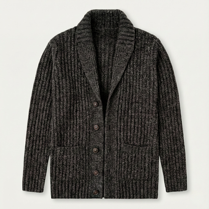 Men's Chunky Knit Cardigan Shawl Collar