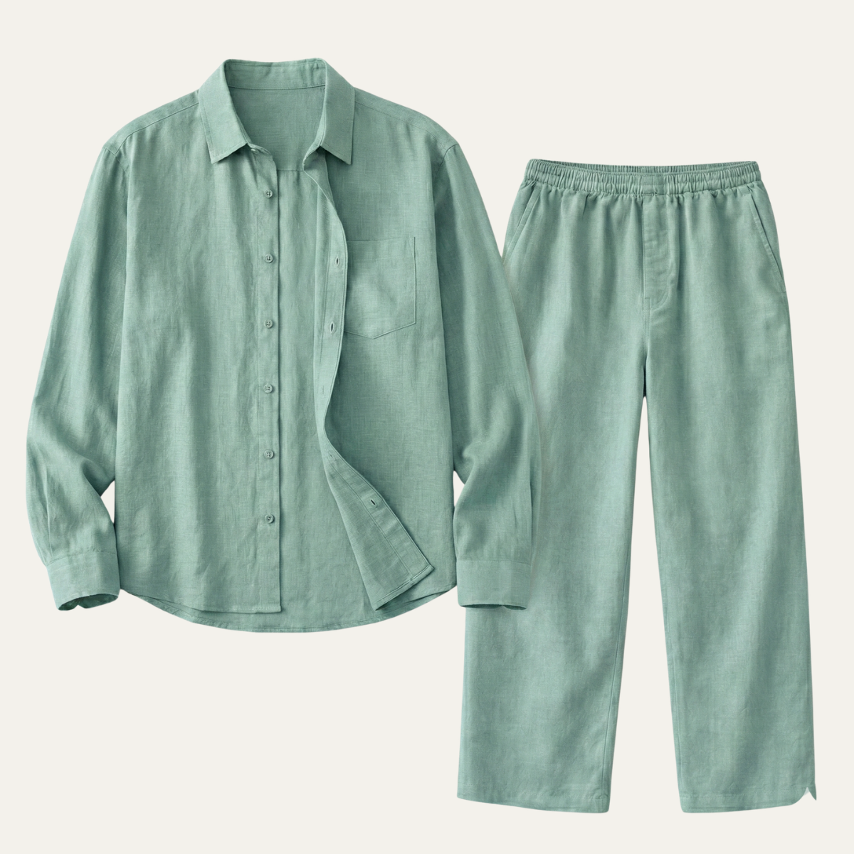 Men's Linen Shirt And Pants Oversized Set