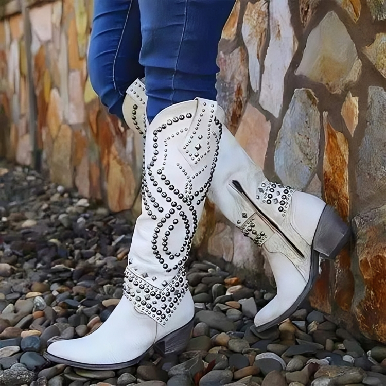 Women's Studded Western Cowboy Boots