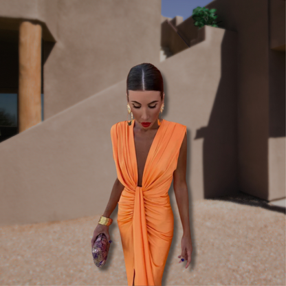 Women's Soft Pleated Midi Dress