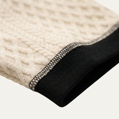 Men's Apricot Knitted Polo Shirt Rib Knit Details