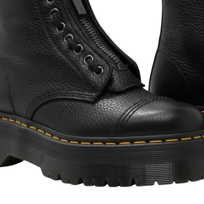 Women's Genuine Leather Platform Boots Front Zipper Fashion Punk Luxury Winter Motorcycle Shoes