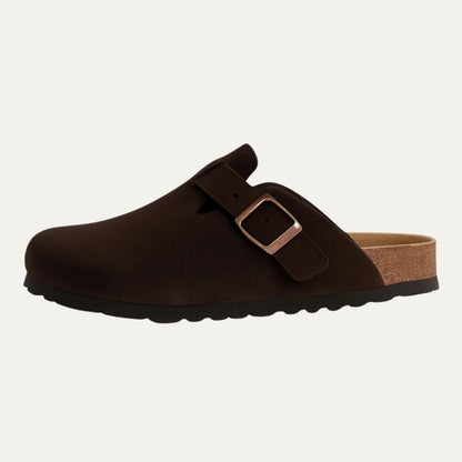 Men's Suede Moccasin Slippers Brown - Fashinoza