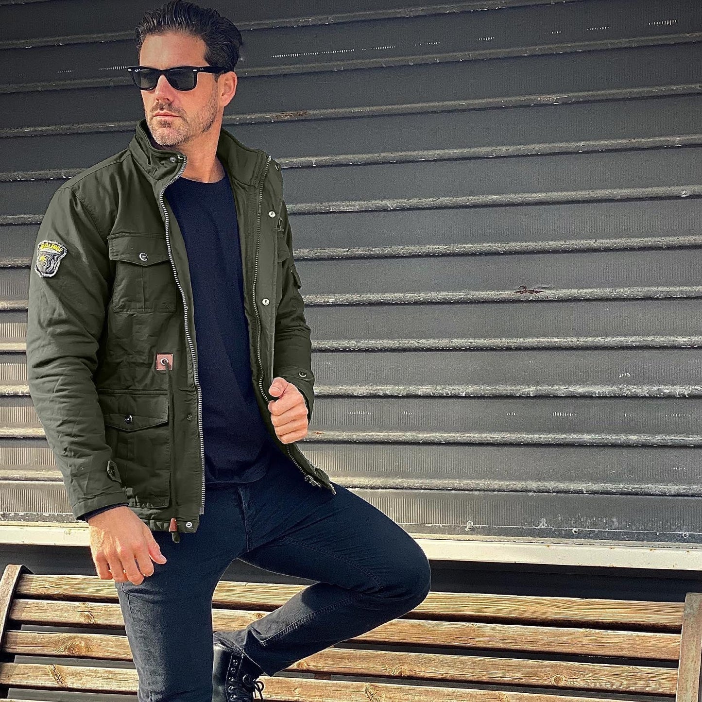 Men's Military Parka Jacket Fleece Lined Waterproof Black